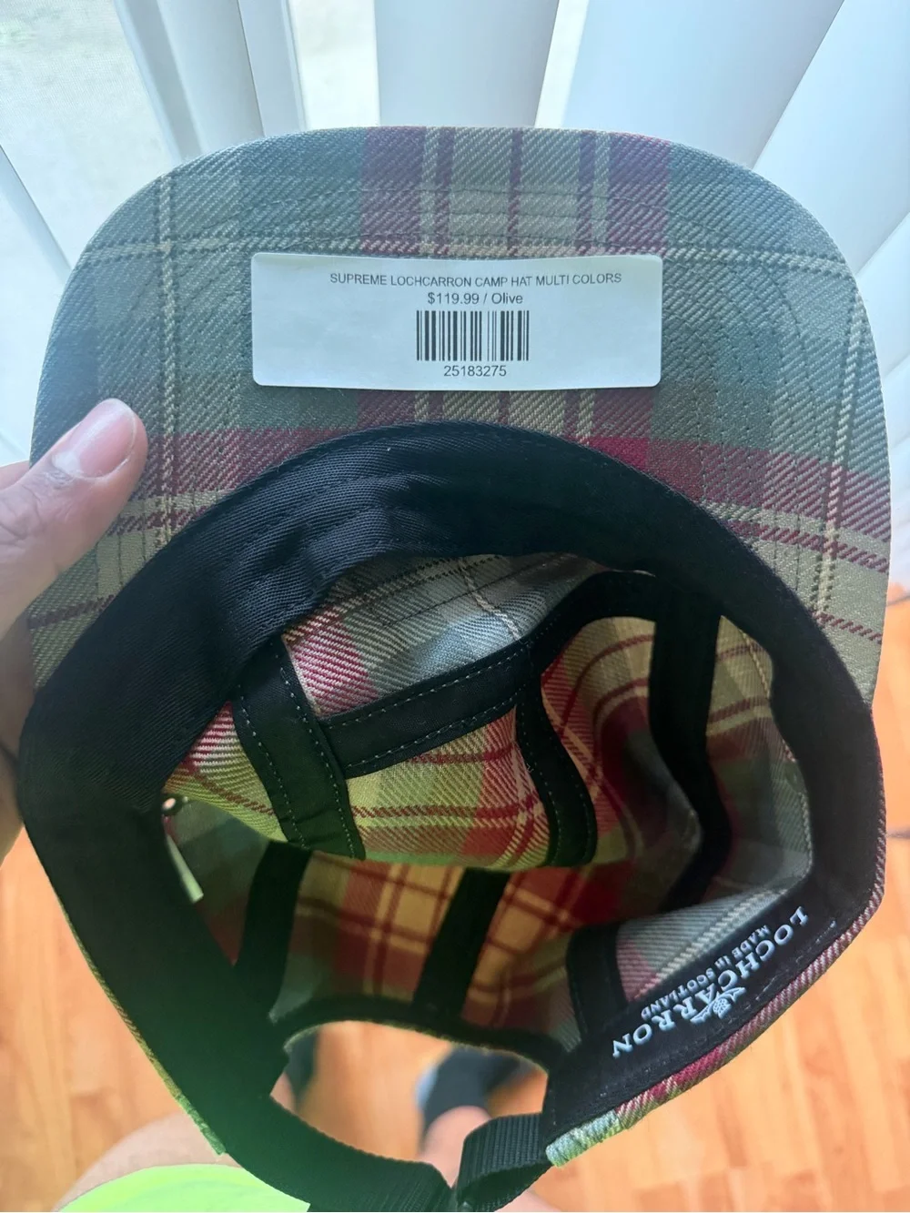 Supreme Olive/Red/Gray Plaid Camp Hat